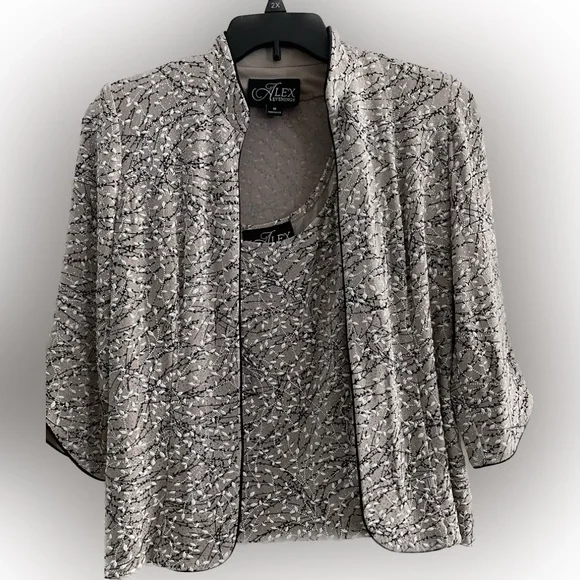 Alex Evenings - DRESSY 2 PIECE JACKET AND TANK - Size Medium - Picture 1 of 7